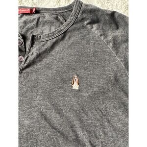 Classic Hush Puppies Henley Neckline Mens Gray T-shirt‎ Short Sleeve Size XXL